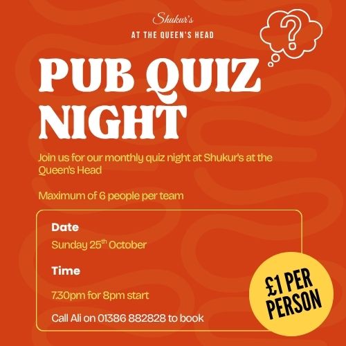 Pub Quiz Night 25th October