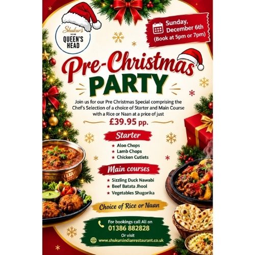 Pre Christmas Party Shukurs at the Queens Head